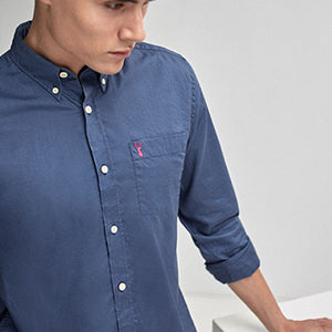 Blue Soft Touch Twill Roll Sleeve Shirt - Allsport