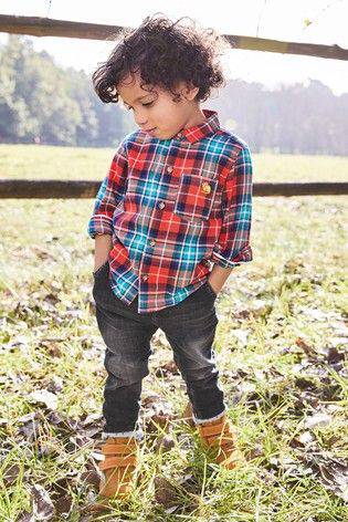 CHECK TOMATO LONG SLEEVE SHIRT (3MTHS-5YRS) - Allsport