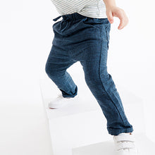Load image into Gallery viewer, Navy Linen Blend Trousers (3mths-6yrs) - Allsport
