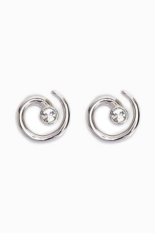 Sterling Silver Swirl Stud Earrings - Allsport