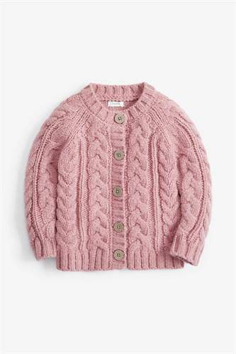 PINK CABLE CARDIGANS (3MTHS-5YRS) - Allsport