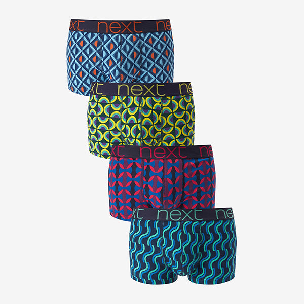 Bright Geo Pattern Hipster Boxers 4 Pack