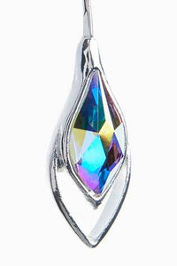 Silver Tone Tear Drop Earrings With Swarovski® Crystals - Allsport