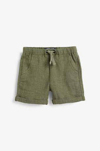 Linen Khaki Pull-On Shorts - Allsport