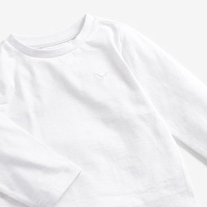 Plain White Long Sleeve T-Shirt (3-5yrs) - Allsport