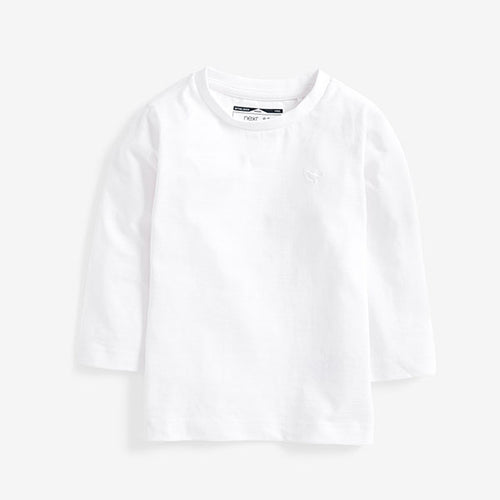 Plain White Long Sleeve T-Shirt (3-5yrs) - Allsport