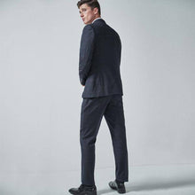 Load image into Gallery viewer, Navy/Black Tailored Fit Check Suit: Jacket - Allsport
