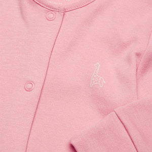 Pink/White 3 Pack Cotton Sleepsuits (0-18mths - Allsport