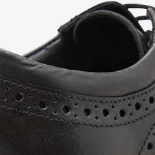 Load image into Gallery viewer, Black Leather Brogues (Older) - Allsport
