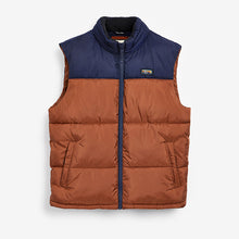 Load image into Gallery viewer, Brown/Navy Mr Blue Sky Colourblock Gilet
