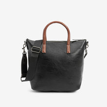 Load image into Gallery viewer, Black Plait Detail Strap Shopper Bag
