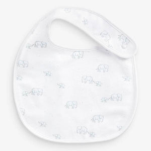 Blue 4 Pack Cotton Elephant Bibs - Allsport