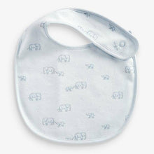 Load image into Gallery viewer, Blue 4 Pack Cotton Elephant Bibs - Allsport
