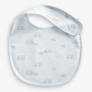 Blue 4 Pack Cotton Elephant Bibs - Allsport