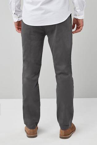 Dark Grey Stretch Slim Fit Chinos Trouser - Allsport
