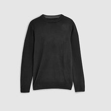 Load image into Gallery viewer, Black Neck Crew Soft Touch Jumper
