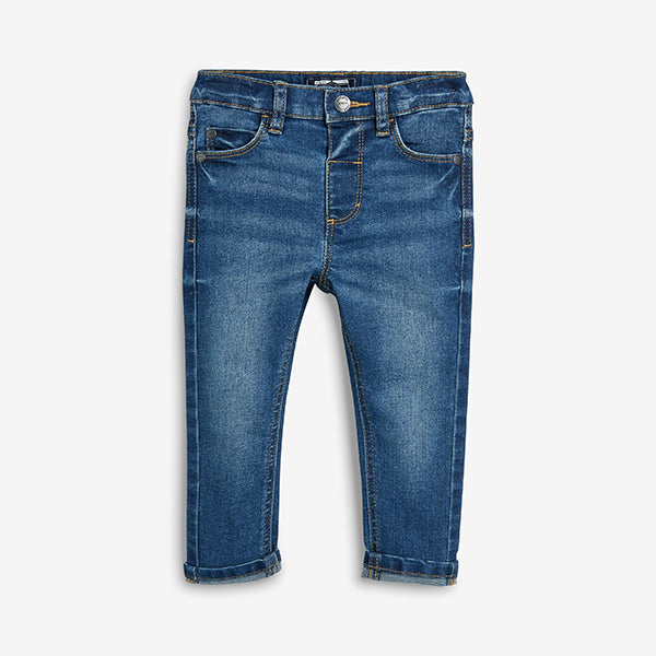 Mid Blue Denim Slim Fit Five Pocket Jeans With Stretch (3mths-6yrs) - Allsport