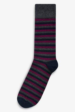 Charcoal Marl Stripe Socks Five Pack - Allsport