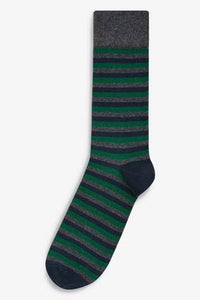 Charcoal Marl Stripe Socks Five Pack - Allsport
