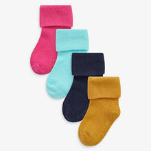 Load image into Gallery viewer, 4 Pack Roll Top Socks (0mth-12mths) - Allsport
