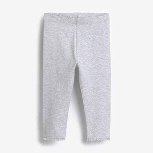 Grey Marl Lace Trim Leggings (3mths-6yrs)