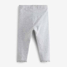 Load image into Gallery viewer, Grey Marl Lace Trim Leggings (3mths-6yrs)
