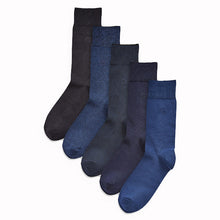 Load image into Gallery viewer, Blue/Navy Men&#39;s Socks 5 Pack
