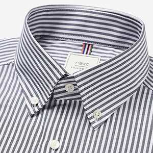 Dark Navy Slim Fit Single Cuff Easy Iron Button Down Oxford Shirt - Allsport