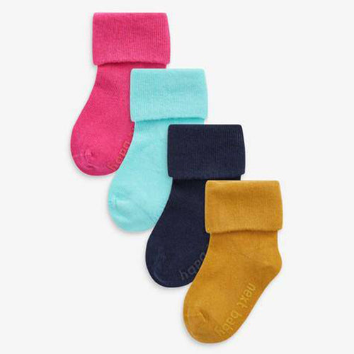 4 Pack Roll Top Socks  (up to 2 yrs) - Allsport