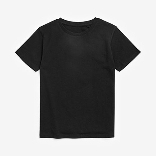 Crew Neck Black T-Shirt (3-12yrs) - Allsport
