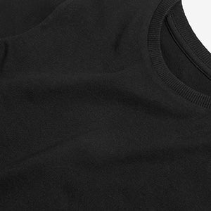 Crew Neck Black T-Shirt (3-12yrs) - Allsport