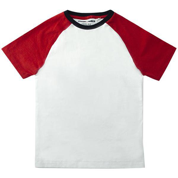 WHITE RED RAGLAN T-SHIRT (3MTHS-5YRS) - Allsport