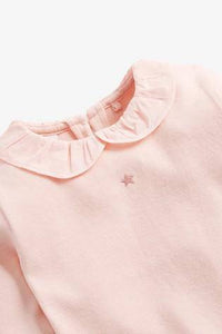 Pale Pink Long Sleeve Collar Top (6MTHS-5YRS) - Allsport