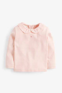 Pale Pink Long Sleeve Collar Top (6MTHS-5YRS) - Allsport