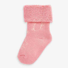 Load image into Gallery viewer, Pink/Grey 3 Pack Towelling Socks (0mth-12mths) - Allsport
