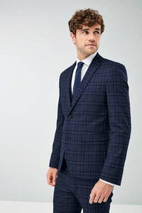 BLUE CHECK SUIT JACKET - Allsport