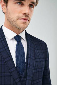 BLUE CHECK SUIT JACKET - Allsport