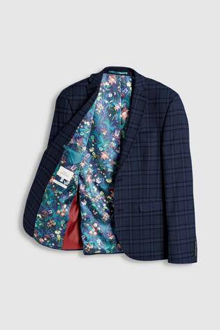 BLUE CHECK SUIT JACKET - Allsport