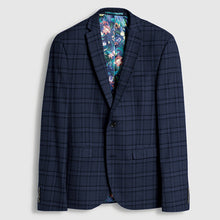 Load image into Gallery viewer, Blue Skinny Fit Check Suit: Jacket - Allsport
