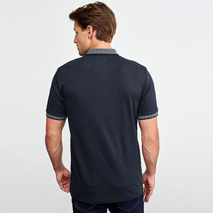 Dark Blue Smart Collar Polo Shirt