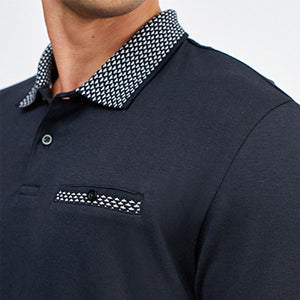 Dark Blue Smart Collar Polo Shirt