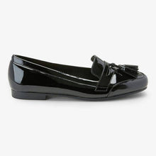 Load image into Gallery viewer, Black Patent Cleated Tassel Loafers - Allsport
