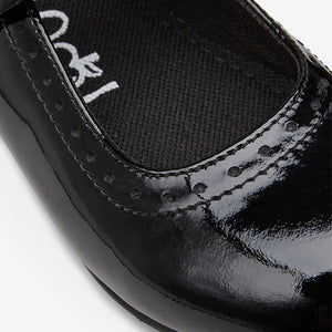 Black Patent School Leather Mary Jane Brogues (Older Boys)