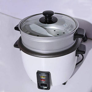 SHARP 1.0L Rice Cooker with Steamer & Coated Inner Pot
