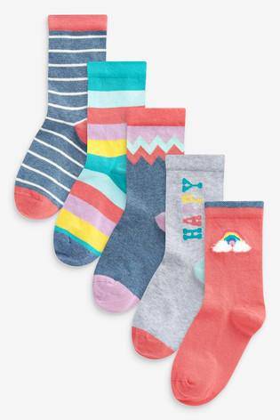 Blue/Pink 5 Pack Bright Happy Socks - Allsport