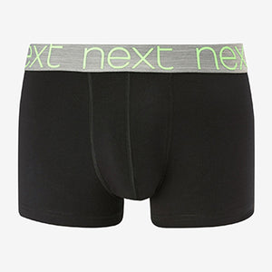 Black Neon Rubber Waistband Hipster Boxers 4 Pack