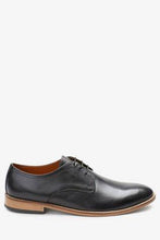 Load image into Gallery viewer, Black Contrast Sole Leather Derby Shoes - Allsport
