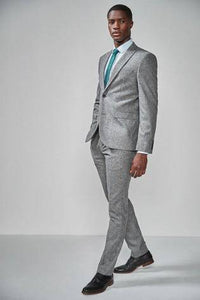 Grey Slim Fit Donegal Suit: Trousers - Allsport