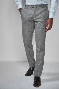 Grey Slim Fit Donegal Suit: Trousers - Allsport