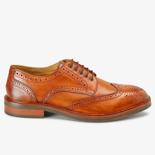 Tan Modern Heritage Leather Brogue Shoes - Allsport